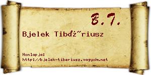Bjelek Tibériusz névjegykártya